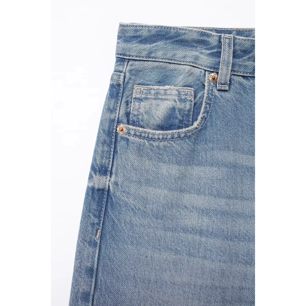 Jean évasé bleu pour femme Taille 38 Coton extensible
