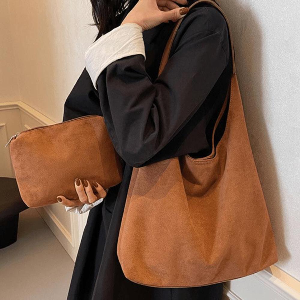 Sac à bandoulière semi-circulaire en cuir végétal pour femme, compatible avec Macbook 13 pouces – Élégant et spacieux