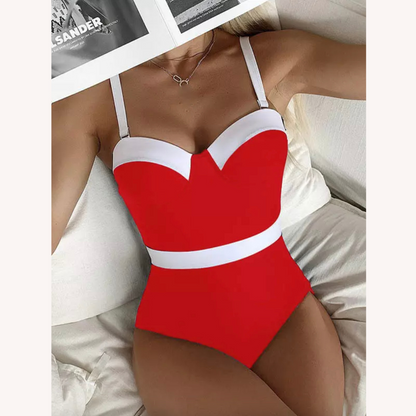 Maillot de bain une pièce pour femme, dos nu avec encolure en cœur et détail ceinture – Élégant et confortable