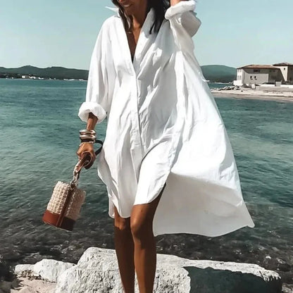 Robe d'été longue blanche élégante pour femme – Sophistiquée et confortable pour toutes les occasions