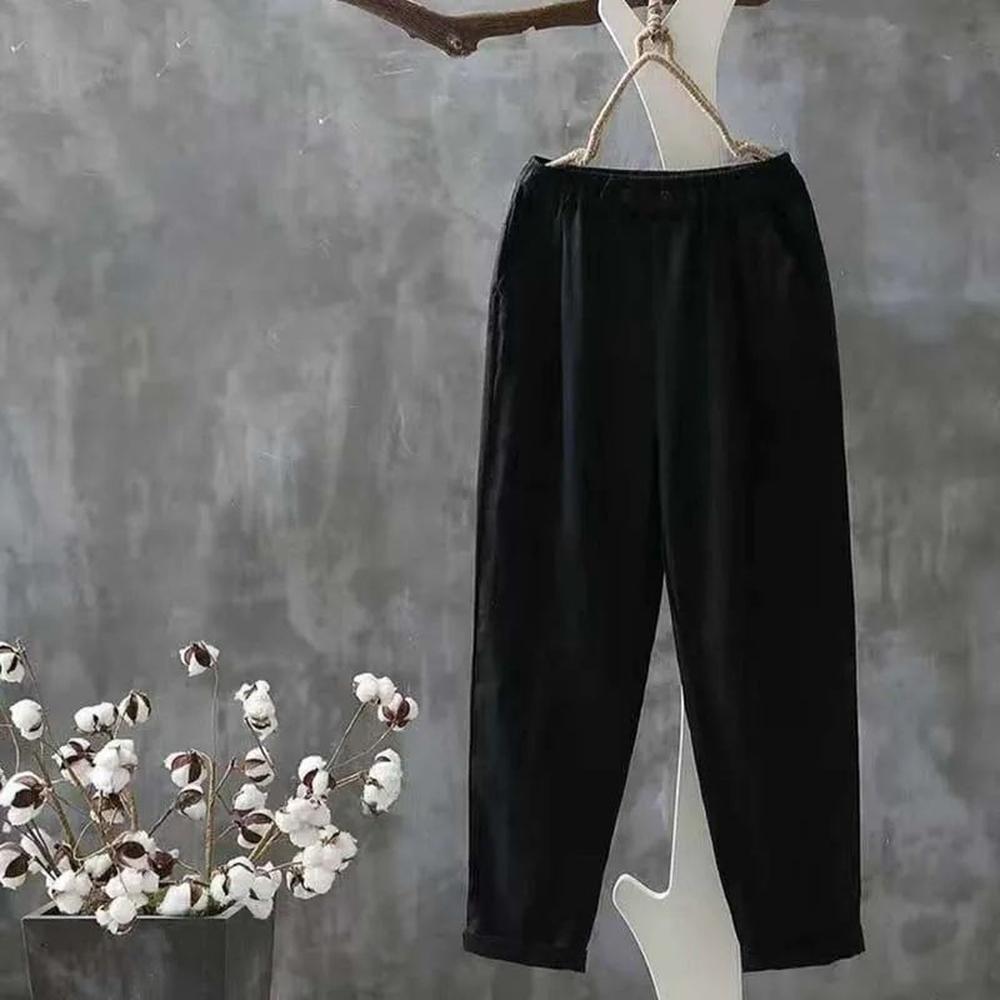 Pantalon fluide en lin pour femme, coupe élégante et confortable – Pantalon léger pour un look décontracté