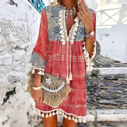 Robe longue d'été élégante pour femme avec détails brodés et coupe fluide – Élégance estivale