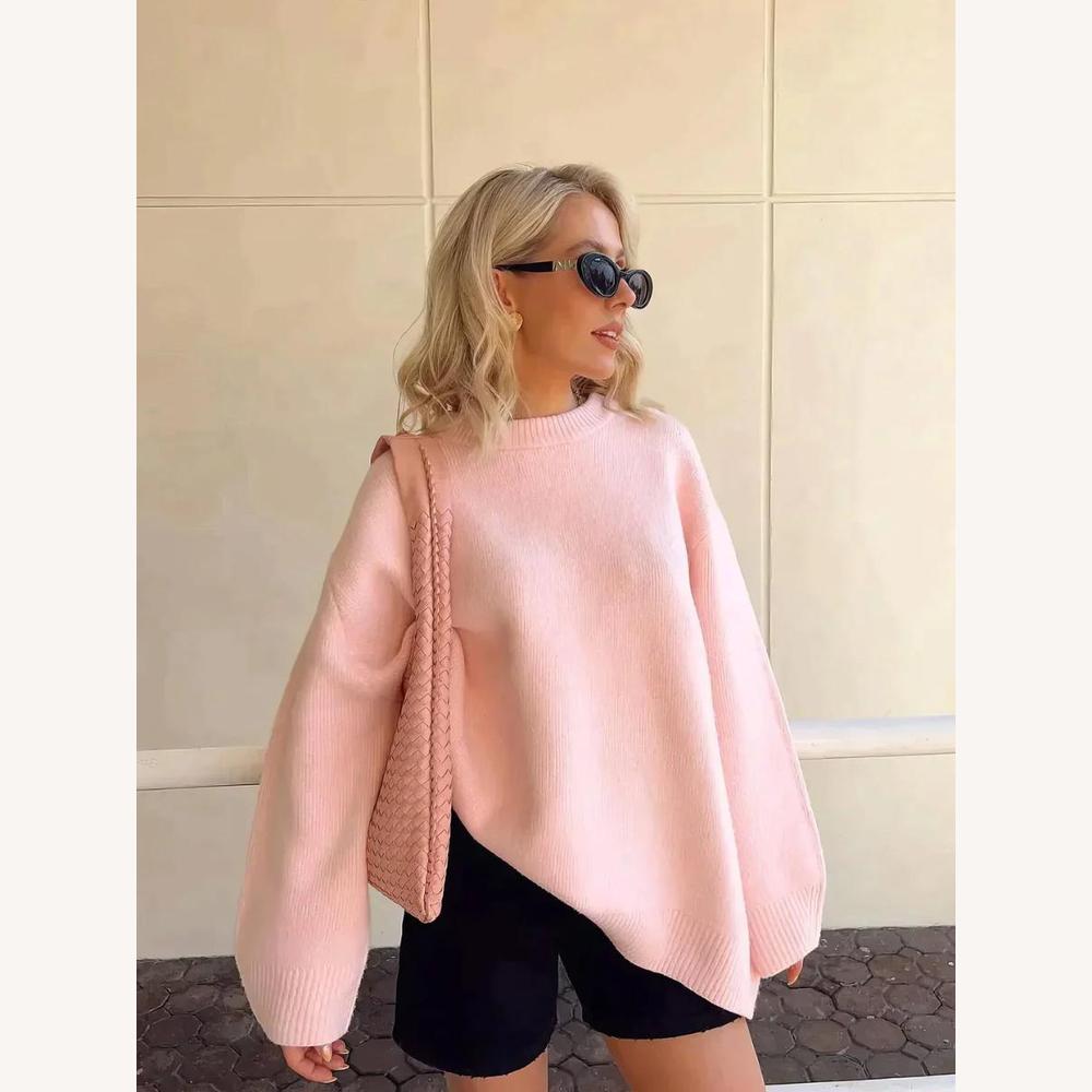 Pull tricoté doux pour femme, grande taille – Confort élégant, coupe ample, idéal pour superpositions décontractées