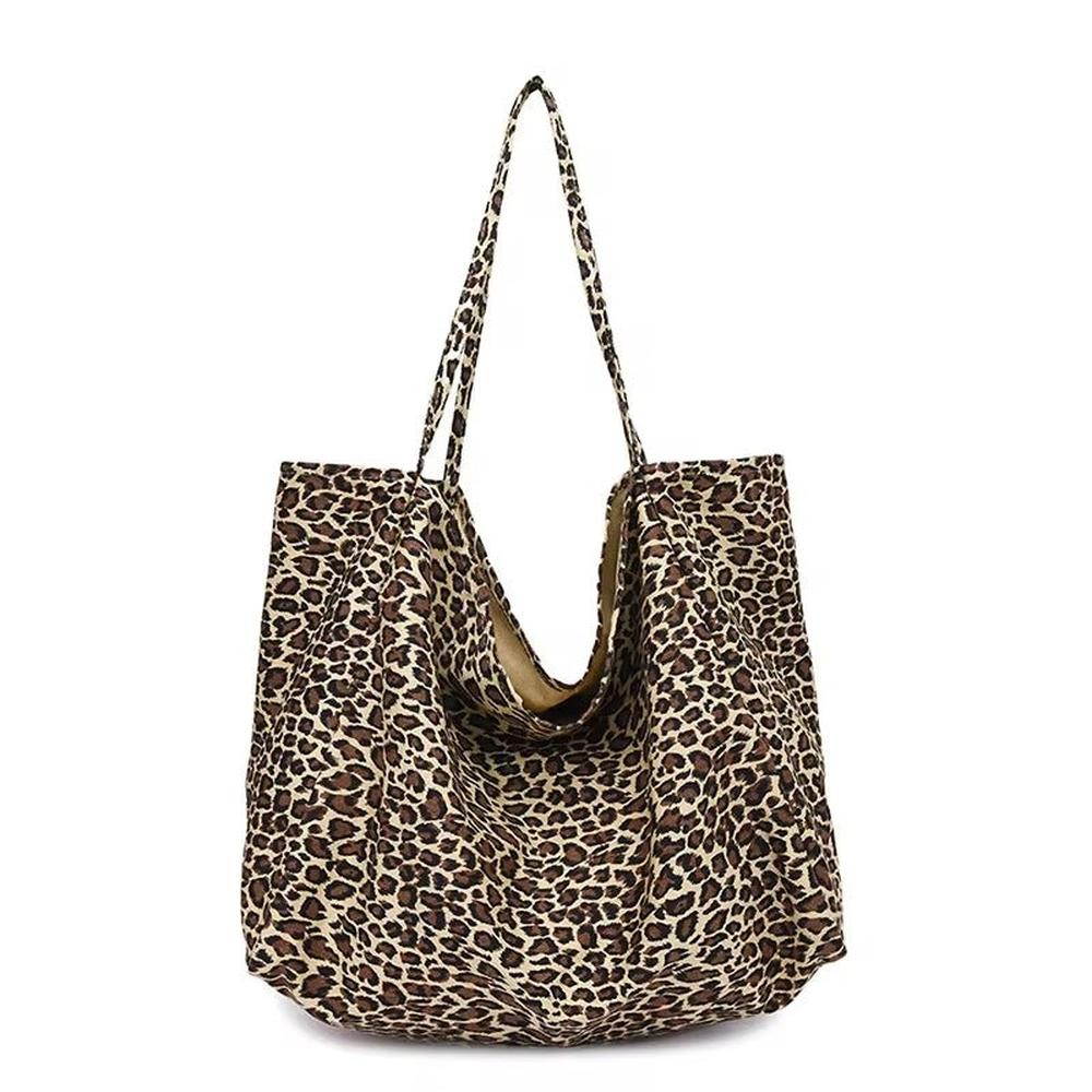 Sac de courses en polyester multicolore avec motif végétal – Élégance chic BCBG pour femmes, grande capacité et double poignée