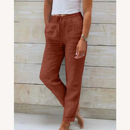 Pantalon élégant pour homme en lin et coton – Confort décontracté pour l'été, disponible en plusieurs couleurs et tailles