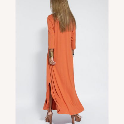 Robe décontractée en coton à col en V pour femme - Élégance et confort pour toutes les occasions