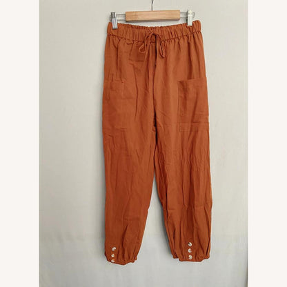 Pantalon fluide pour femme en coton et lin – Confort décontracté, coupe légère, plusieurs tailles et couleurs disponibles