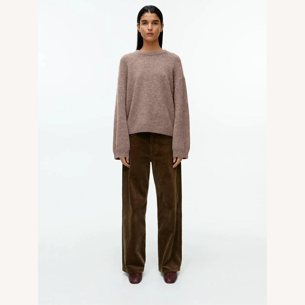 Pull ample pour femme en mélange de laine – Confort et élégance, col rond, doux et chic, disponible du S au L