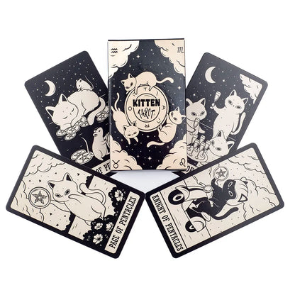 78-Card Kitten Tarot Deck for Divination and Family Entertainment