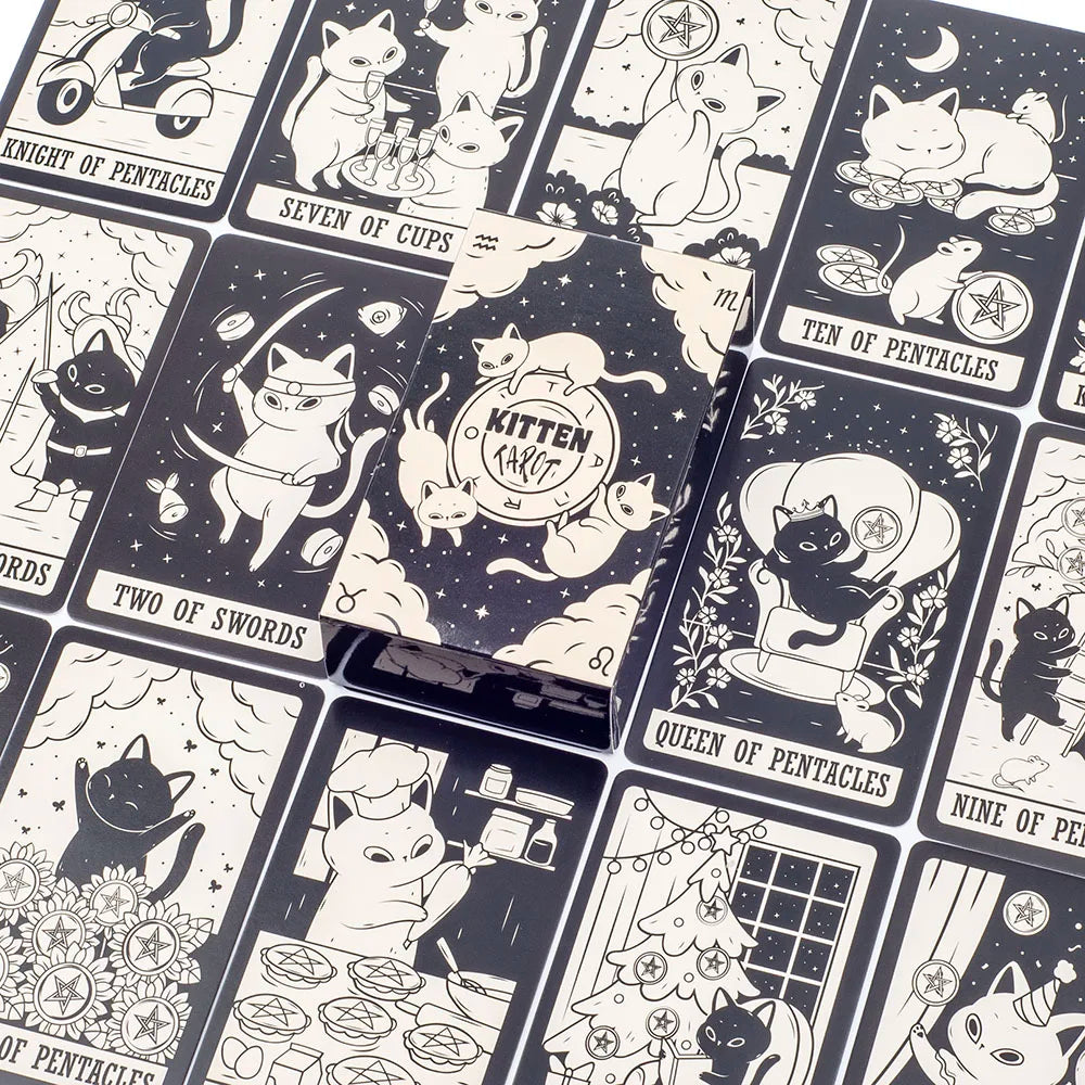 78-Card Kitten Tarot Deck for Divination and Family Entertainment