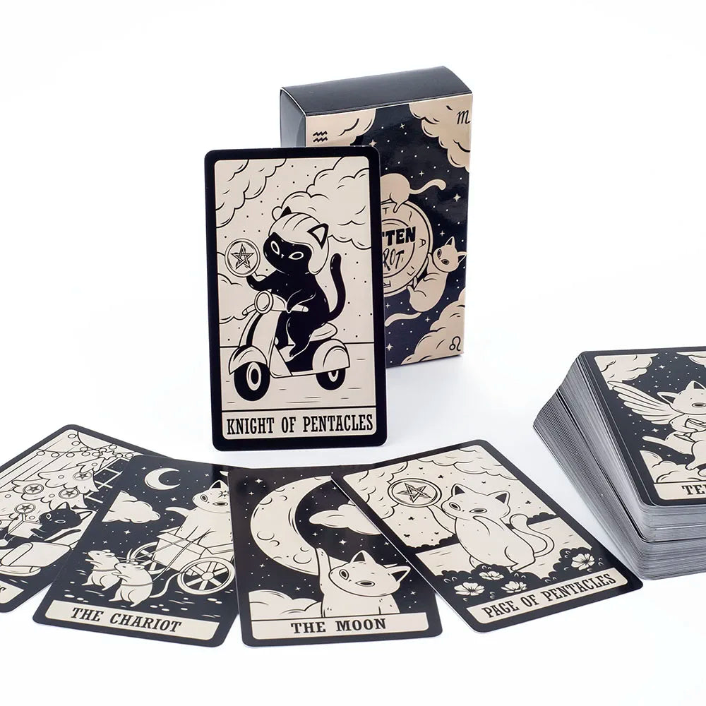 78-Card Kitten Tarot Deck for Divination and Family Entertainment