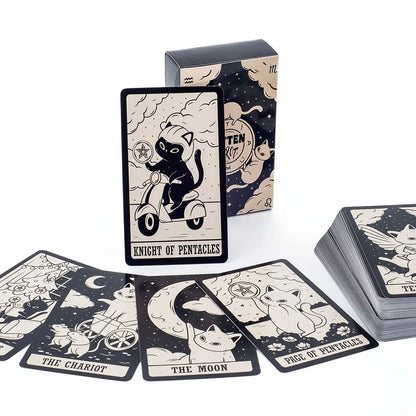 78-Card Kitten Tarot Deck for Divination and Family Entertainment