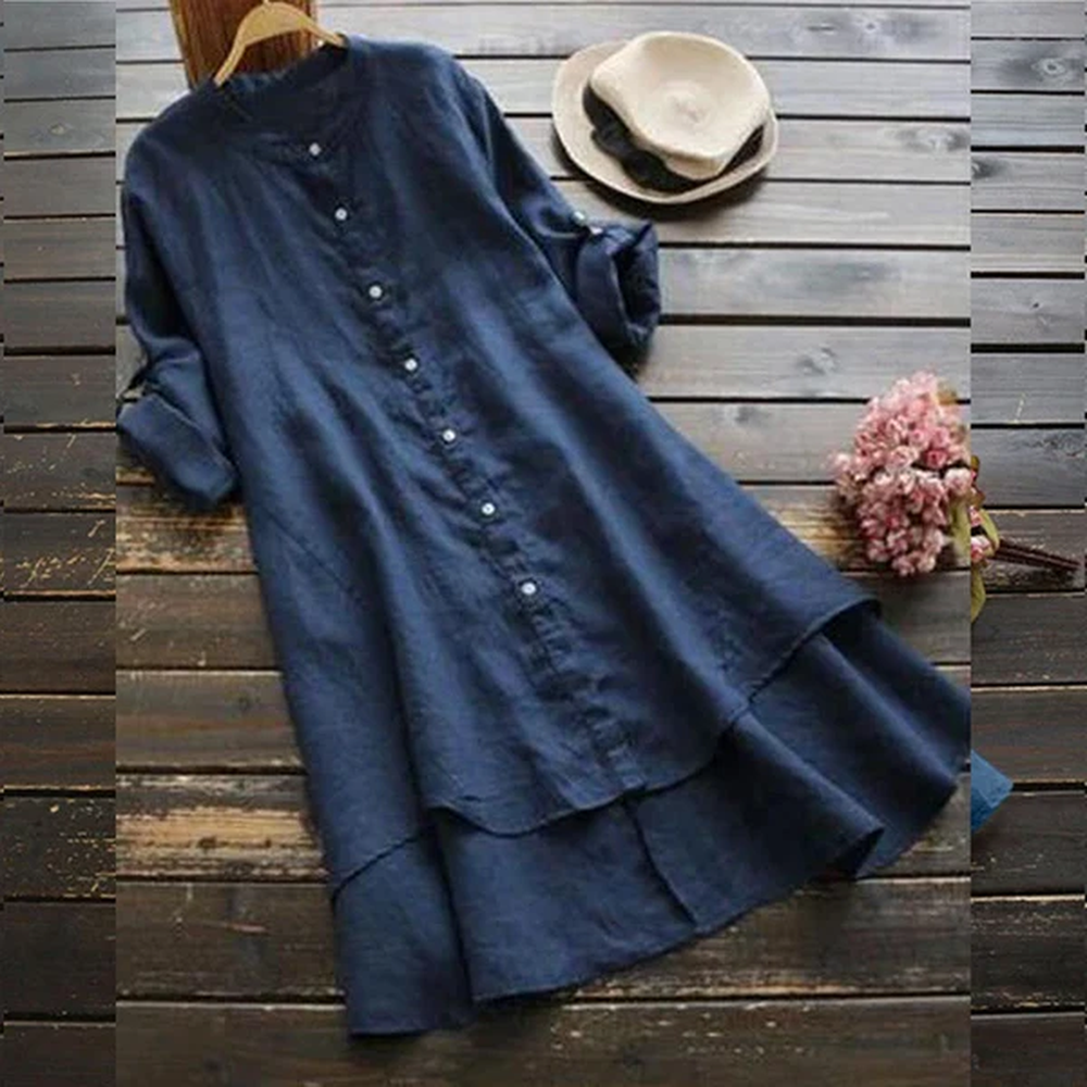 Variant image for Robe d'Été Longue Femme en Coton et Lin Oversize – Élégance Décontractée pour Journées Chaudes-42