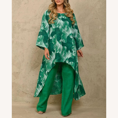 Variant image for Ensemble Femme en Lin Léger avec Tunique Asymétrique et Pantalon Large – Style Décontracté et Élégant-35