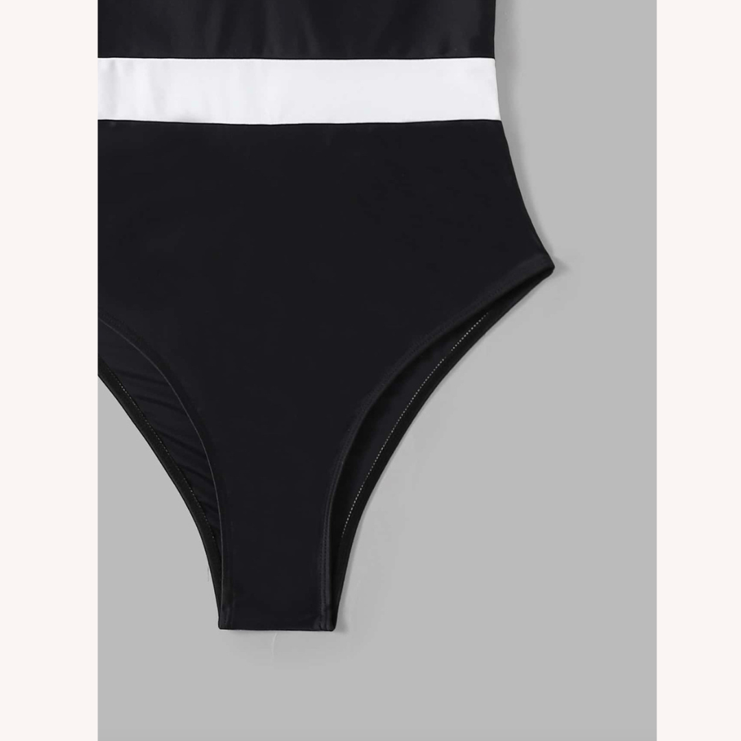 Maillot de bain une pièce pour femme, dos nu avec encolure en cœur et détail ceinture – Élégant et confortable