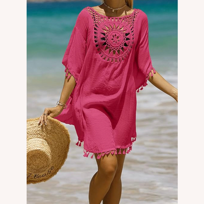 Tunique de plage en crochet pour femmes – Style bohème, coupe ample, tissu doux et respirant