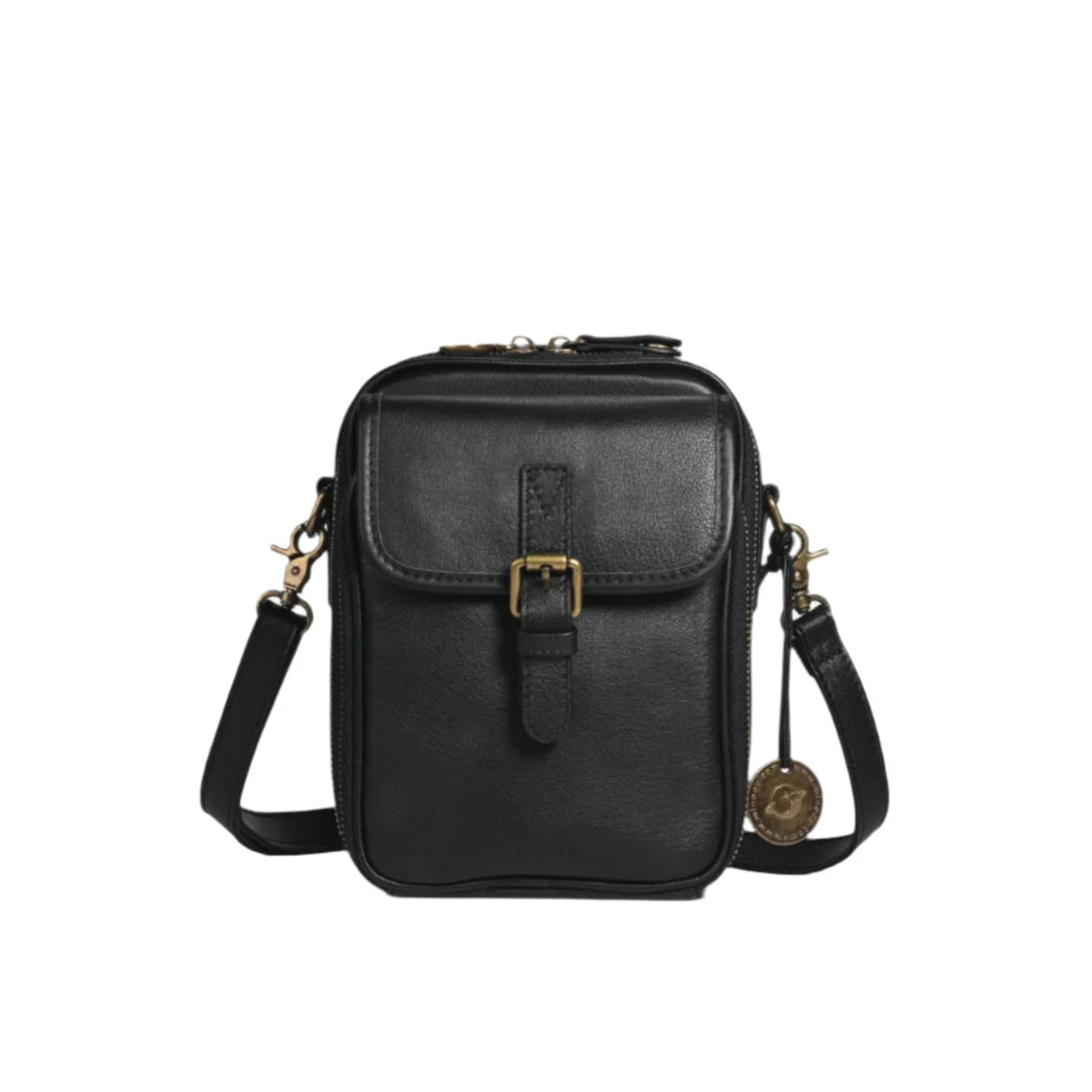 Sac d'épaule en cuir pleine fleur pour femme avec portefeuille intégré – Compact et pratique, idéal pour les sorties quotidiennes