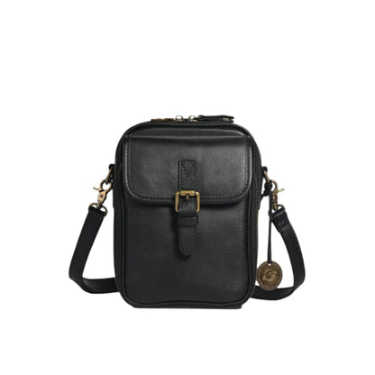 Sac d'épaule en cuir pleine fleur pour femme avec portefeuille intégré – Compact et pratique, idéal pour les sorties quotidiennes