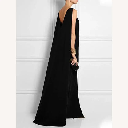 Robe longue ample pour femme sans manches, dos en V, élégante et confortable – Parfaite pour l'été et les soirées