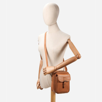 Sac d'épaule en cuir pleine fleur pour femme avec portefeuille intégré – Compact et pratique, idéal pour les sorties quotidiennes