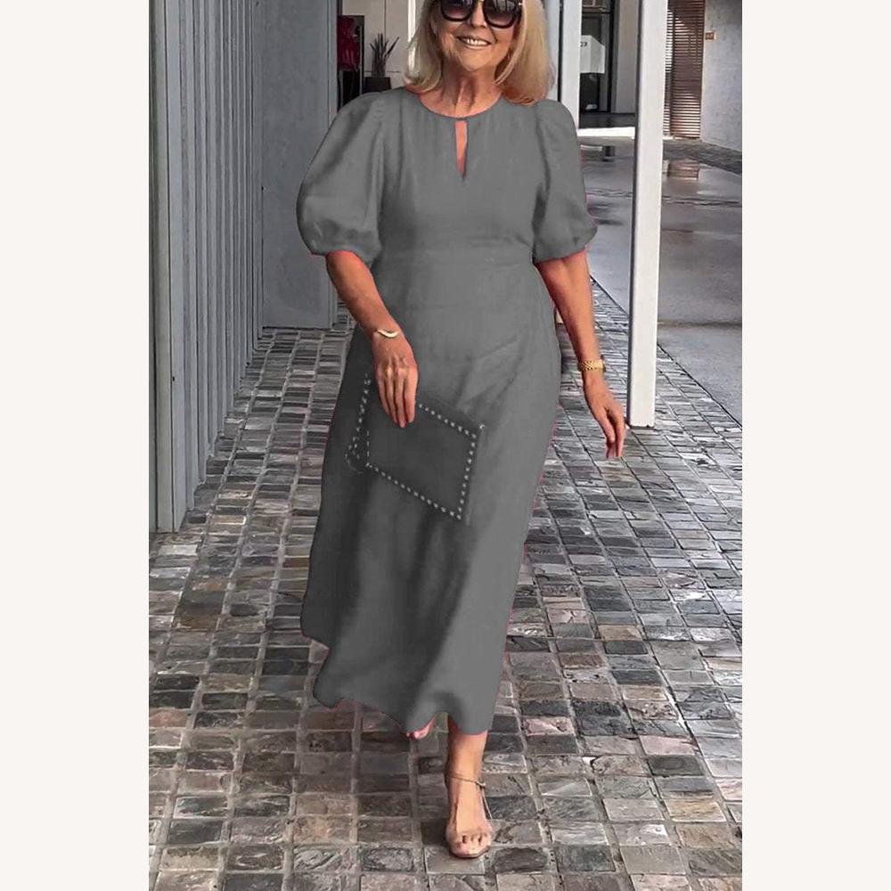 Variant image for Robe Longue Femme en Coton et Lin – Élégante et Confortable pour l'Été, Coupe Fluide, Idéale pour Toutes Occasions-65