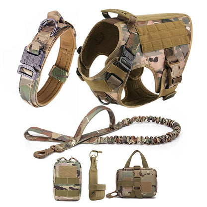 Ensemble Harnais et Laisse Réglables pour Chiens de Taille Moyenne à Grande – Gilet en Nylon Résistant avec Confort Rembourré