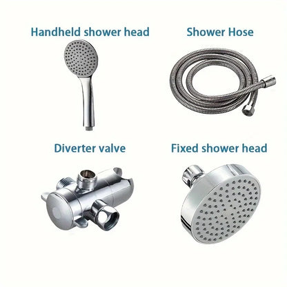 AquaFlow Shower Set | High-Pressure Handheld with Long Hose