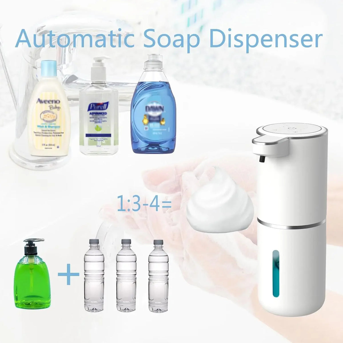 Aqua Touchless Dispenser | USB Rechargeable, Infrared Sensor
