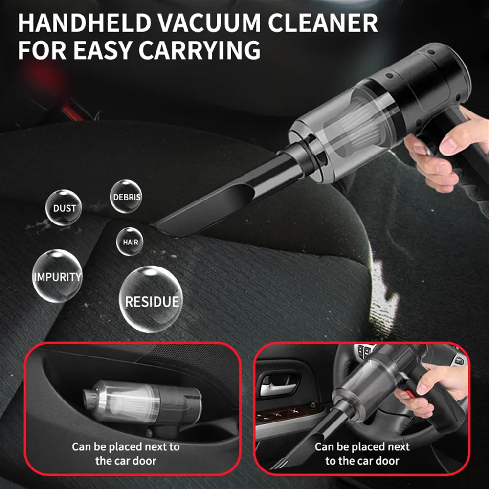 Aspirateur portable 5 en 1 avec aspiration puissante de 15 000 Pa et charge USB-C – Léger et pratique pour voiture et maison