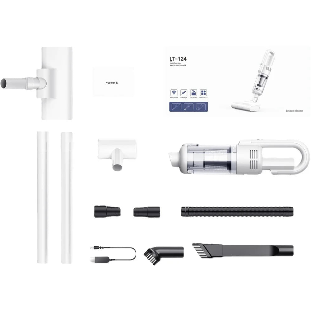 Powerful Cordless Handheld Vacuum Cleaner 19,000 Pa with Quadruple Filtration and LED Lighting – Home and Car Cleaning