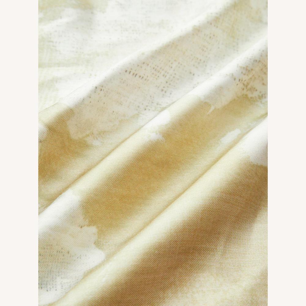 Pantalon fluide élégant pour femme à taille haute avec imprimé floral – Jaune, coupe droite légère et confortable