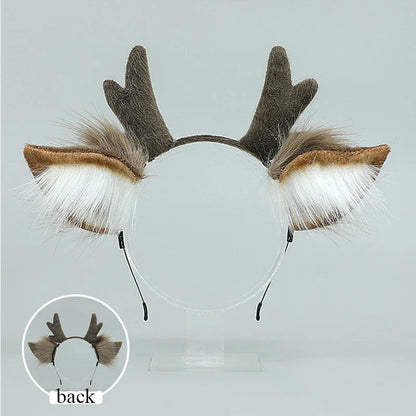 Plush Headband with Deer Ears – Cosplay Accessory for Women and Children