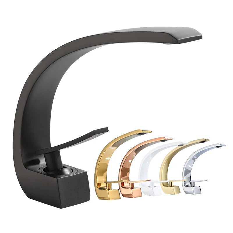 Basil Faucet | Modern Black/Gold Mixer Tap