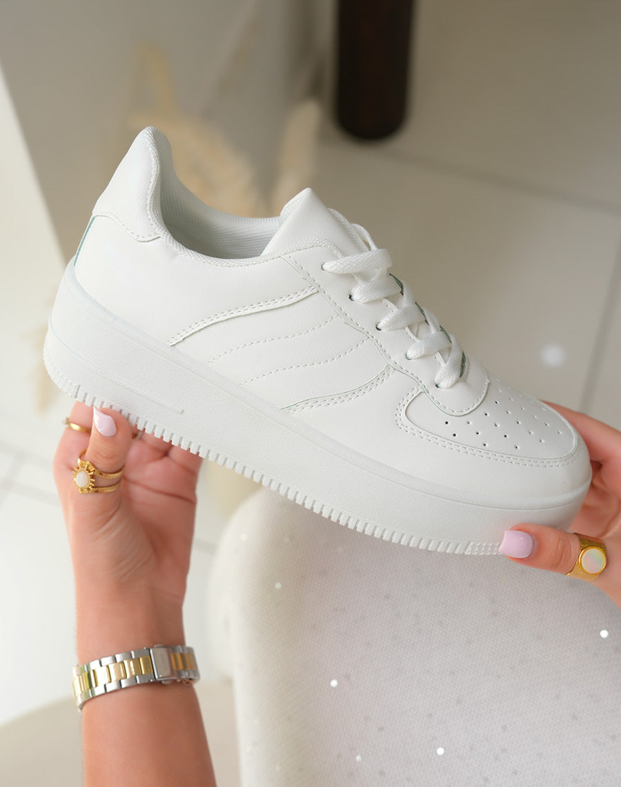 Baskets à plateforme blanches pour femmes 45 cm – Confort et style polyvalent pour tenues décontractées et élégantes