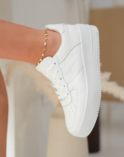 Baskets à plateforme blanches pour femmes 45 cm – Confort et style polyvalent pour tenues décontractées et élégantes