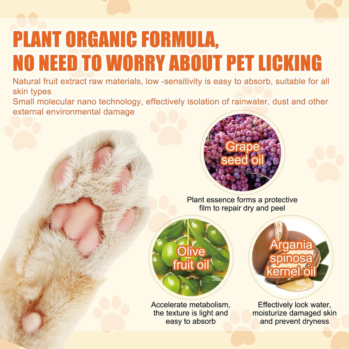 Baume hydratant pour les pattes et le nez des chiens et des chats – Crème réparatrice 50g