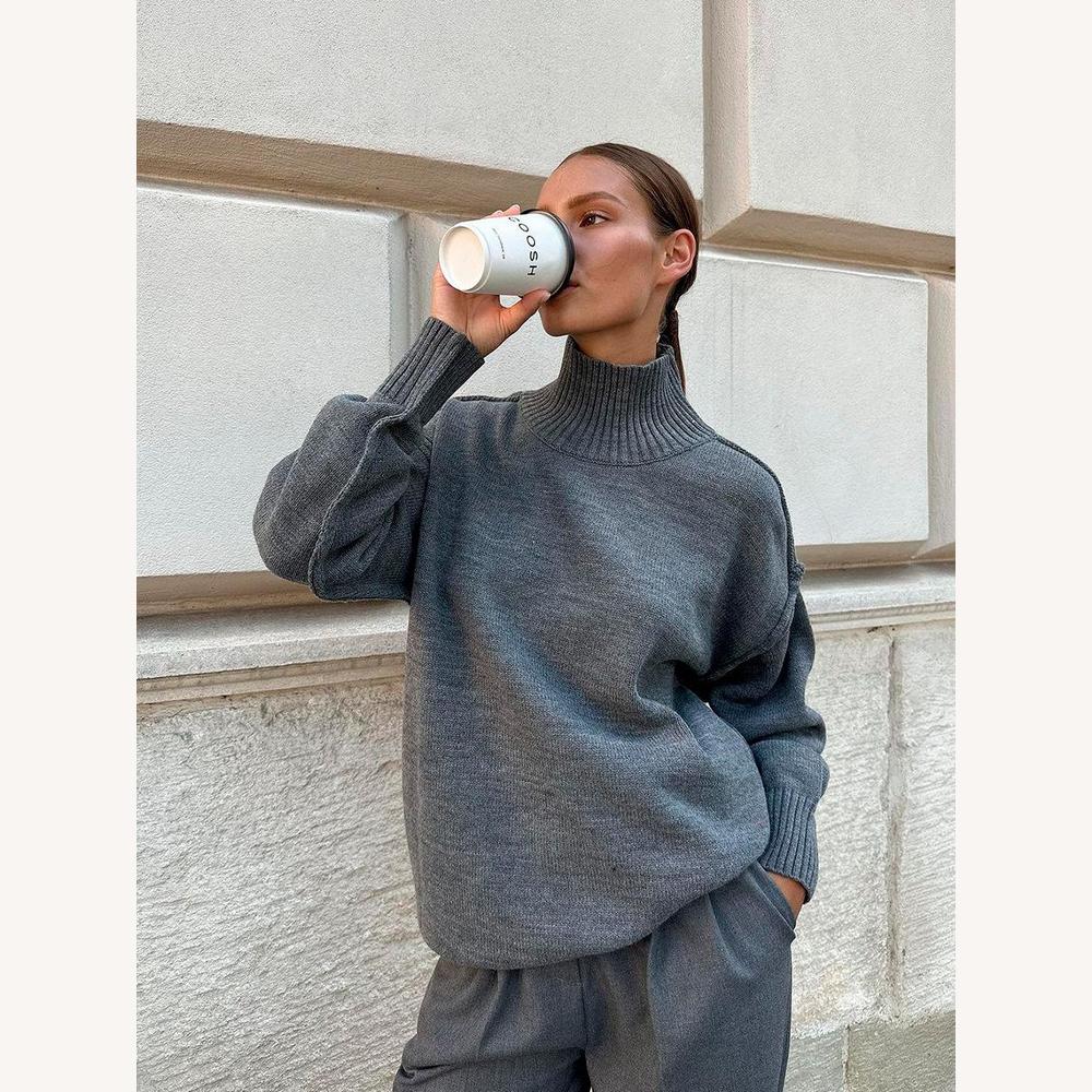 Pull à col roulé ample pour femme en maille douce – Chic et confortable pour un look élégant