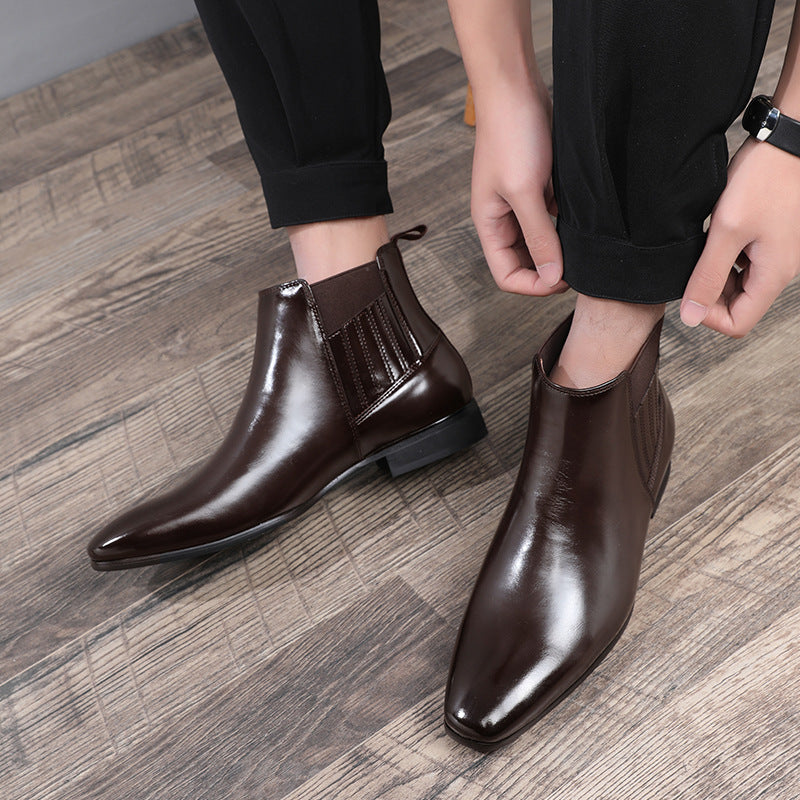 Chelsea Boots for Men in PU with Pointed Toe and Square Heel – Modern Elegance and Optimal Comfort