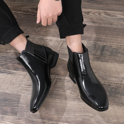 Chelsea Boots for Men in PU with Pointed Toe and Square Heel – Modern Elegance and Optimal Comfort
