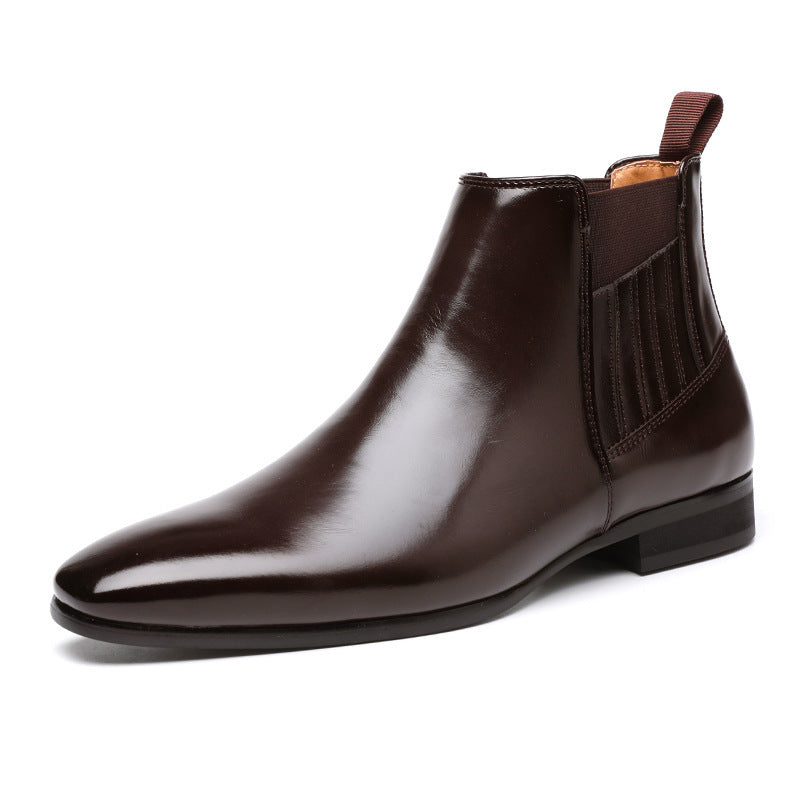 Chelsea Boots for Men in PU with Pointed Toe and Square Heel – Modern Elegance and Optimal Comfort