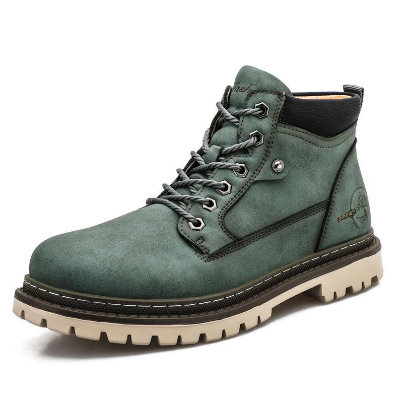 High Leather Boots for Men - Comfort and Style with Rubber Sole - Casual Fashion