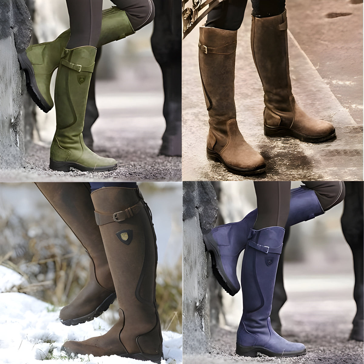 Bottes Imperméables Hiver Femme Noires à Hauteur de Genou – Bottes de Pluie Élégantes en Daim avec Semelle Antidérapante 3