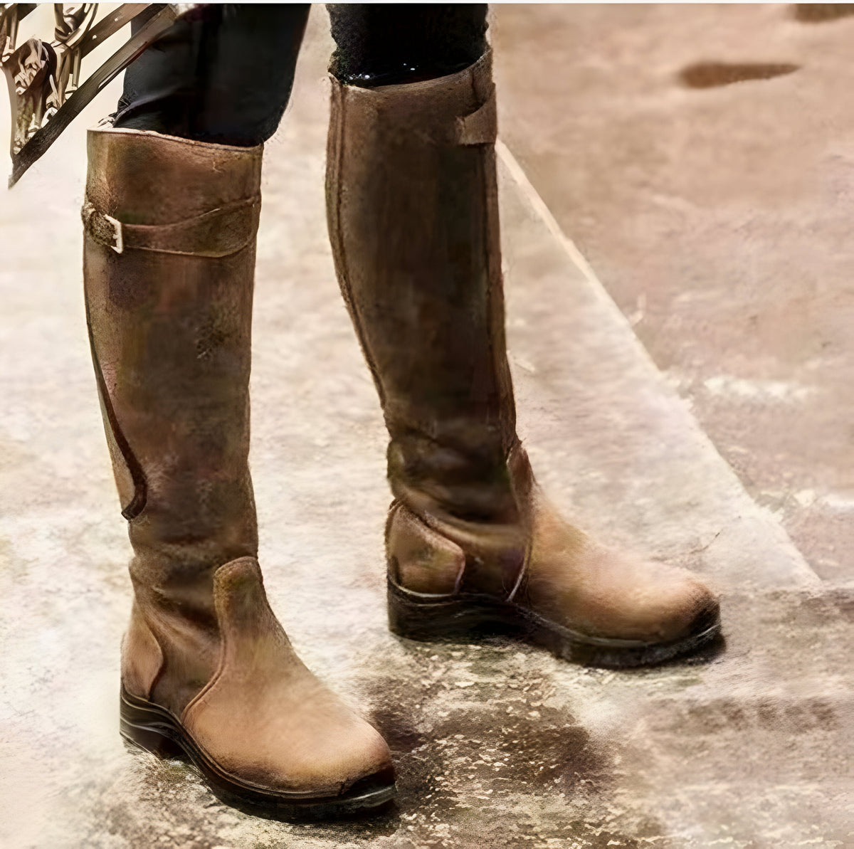 Bottes Imperméables Hiver Femme Noires à Hauteur de Genou – Bottes de Pluie Élégantes en Daim avec Semelle Antidérapante 5