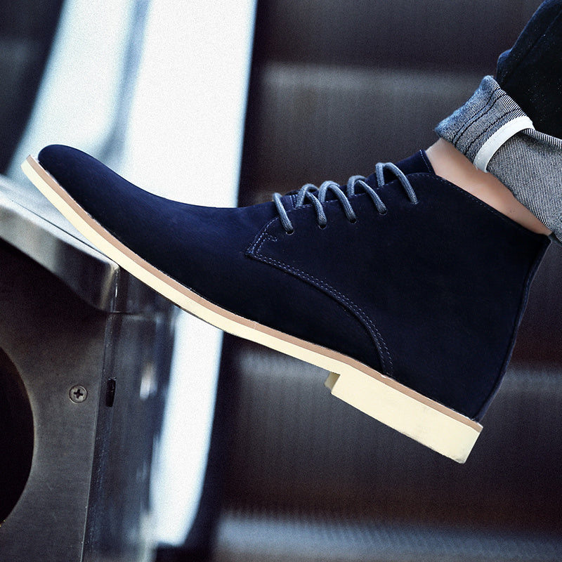 Martin Boots for Men in Suede, High Shaft and Pointed Toe, Optimal Comfort for Chic and Casual Occasions