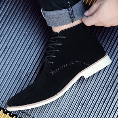 Martin Boots for Men in Suede, High Shaft and Pointed Toe, Optimal Comfort for Chic and Casual Occasions