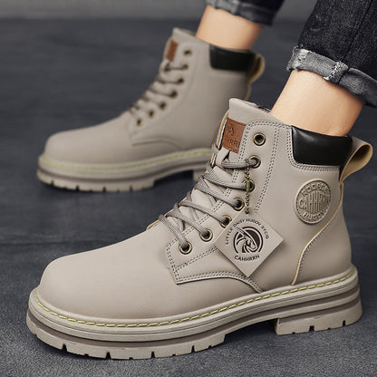 Insulated Lace-Up Boots for Men with Fleece Lining and Anti-Slip Lug Sole – Size 39 to 45