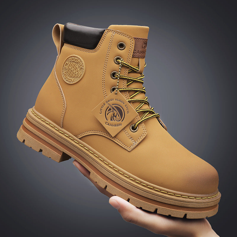 Insulated Lace-Up Boots for Men with Fleece Lining and Anti-Slip Lug Sole – Size 39 to 45