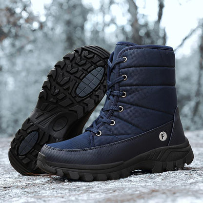 Bottes d'hiver isolées avec tige haute en nylon, semelle antidérapante et rembourrage confortable – Taille 36 à 46