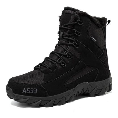 Bottes antidérapantes pour homme avec col en fausse fourrure et semelle compensée haute – Chaudes et durables, taille UE 39-47