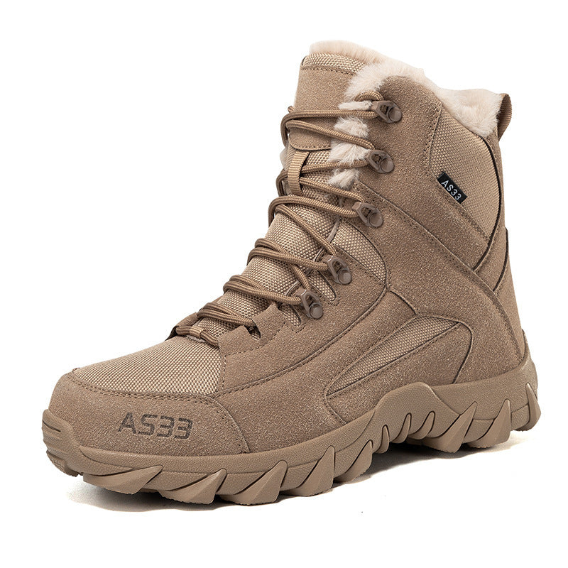 Bottes antidérapantes pour homme avec col en fausse fourrure et semelle compensée haute – Chaudes et durables, taille UE 39-47